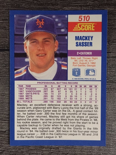 1990 Score #510 Mackey Sasser