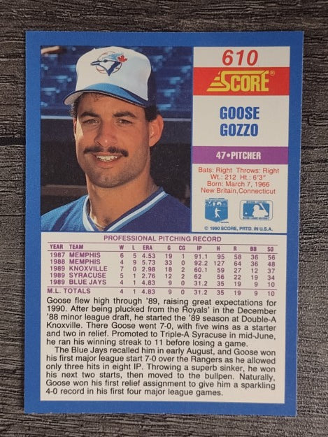 1990 Score #610 Mauro Gozzo RC