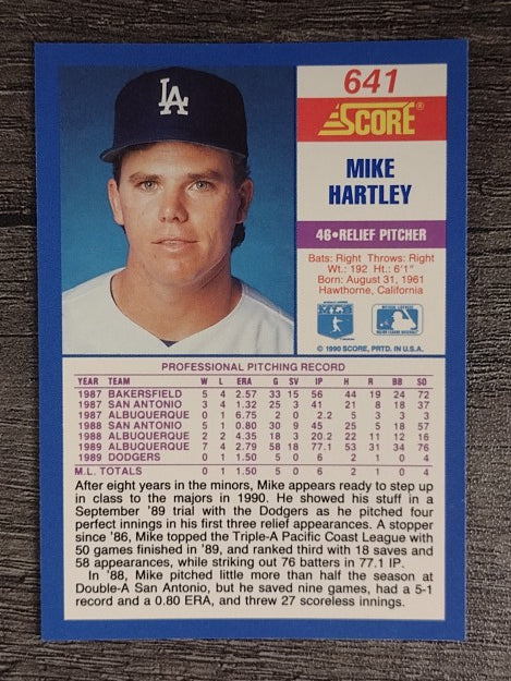 1990 Score #641 Mike Hartley RC