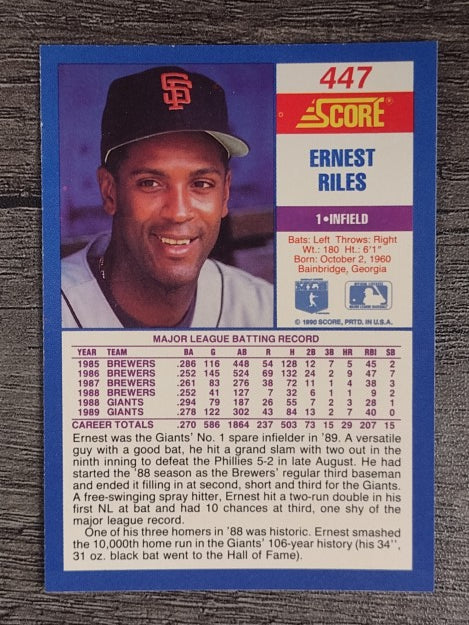 1990 Score #447 Ernest Riles