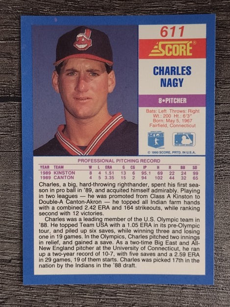 1990 Score #611 Charles Nagy