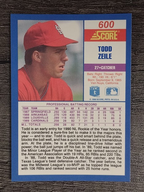 1990 Score #600 Todd Zeile