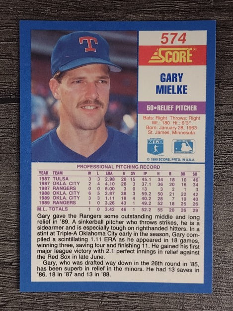 1990 Score #574 Gary Mielke RC
