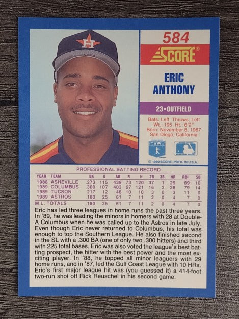 1990 Score #584 Eric Anthony RC