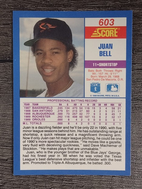 1990 Score #603 Juan Bell