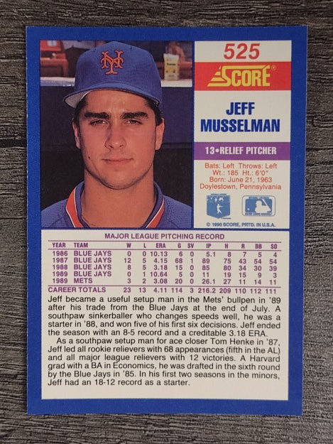 1990 Score #525 Jeff Musselman
