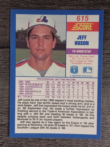 1990 Score #615 Jeff Huson RC