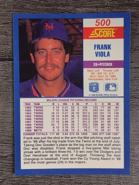 1990 Score #500 Frank Viola