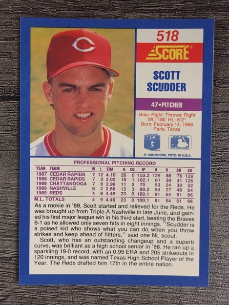 1990 Score #518 Scott Scudder