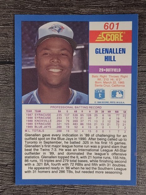 1990 Score #601 Glenallen Hill