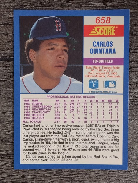 1990 Score #658 Carlos Quintana