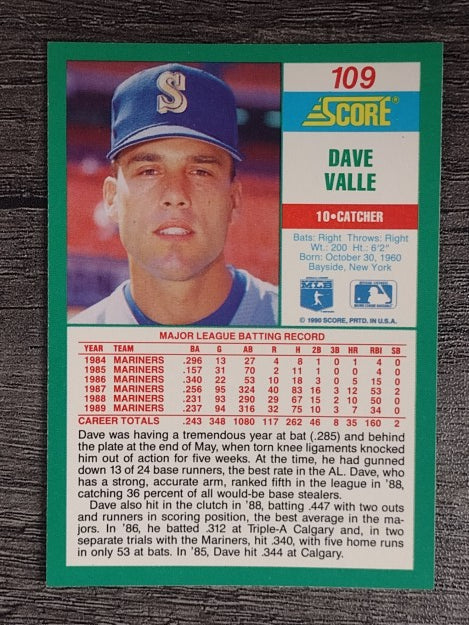1990 Score #109 Dave Valle