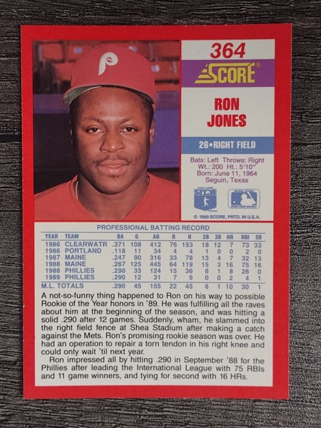 1990 Score #364 Ron Jones