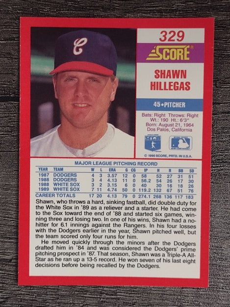 1990 Score #329 Shawn Hillegas