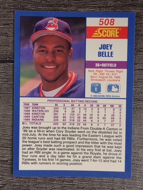 1990 Score #508 Joey Belle
