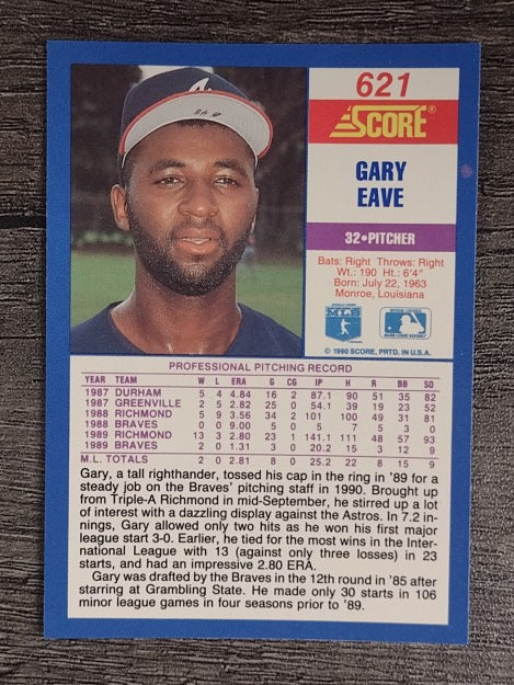 1990 Score #621 Gary Eave RC