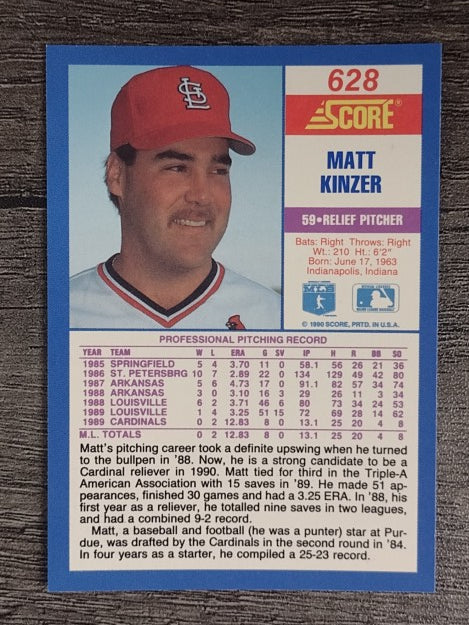 1990 Score #628 Matt Kinzer RC