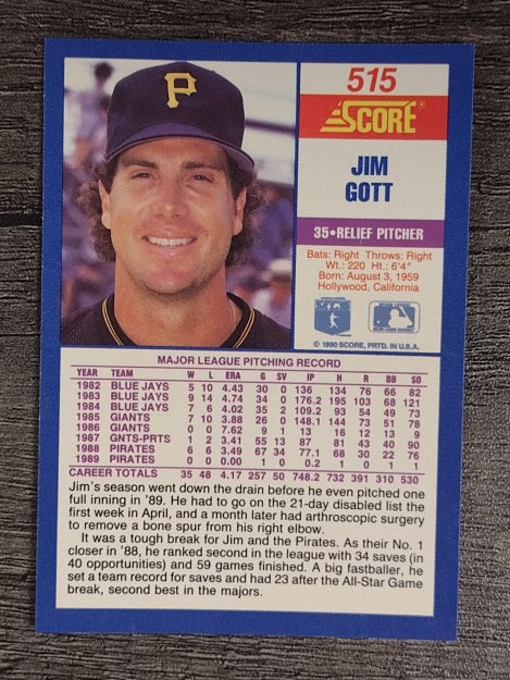 1990 Score #515 Jim Gott