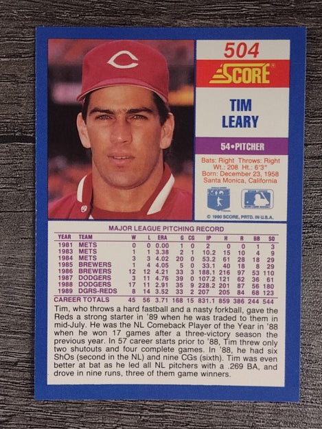 1990 Score #504 Tim Leary