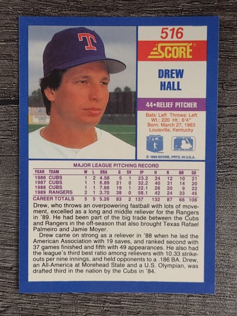 1990 Score #516 Drew Hall