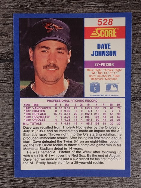 1990 Score #528 Dave Wayne Johnson RC