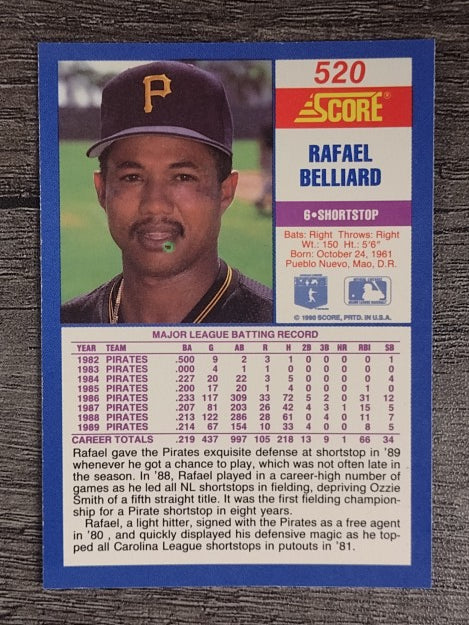 1990 Score #520 Rafael Belliard