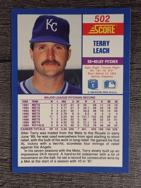 1990 Score #502 Terry Leach