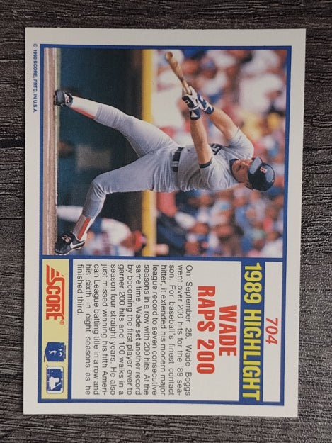 1990 Score #704 Wade Boggs HL