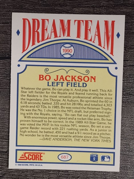 1990 Score #687 Bo Jackson DT