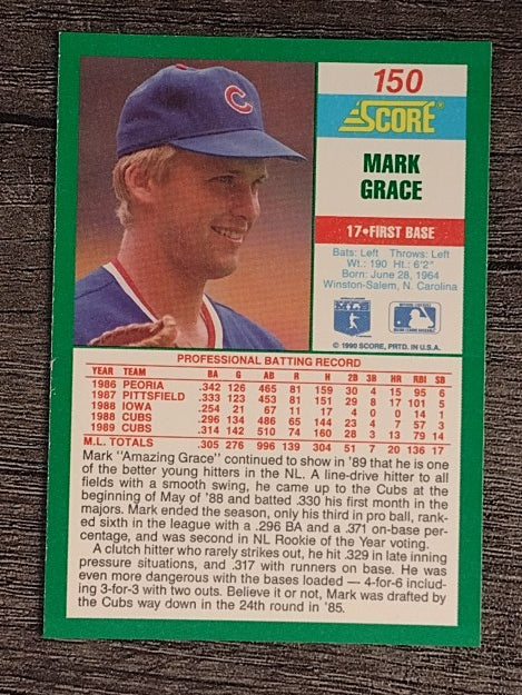 1990 Score #150 Mark Grace