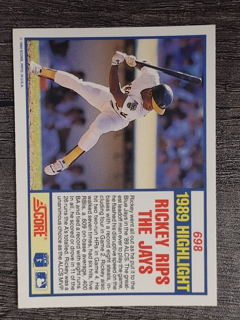 1990 Score #698 Rickey Henderson/ALCS-MVP