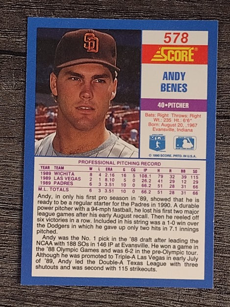 1990 Score #578 Andy Benes