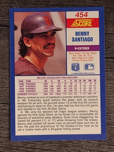 1990 Score #454 Benito Santiago