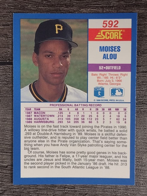1990 Score #592 Moises Alou RC