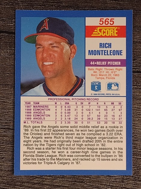 1990 Score #565 Rich Monteleone