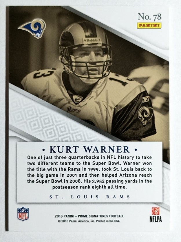 2016 Prime Signatures #78 Kurt Warner