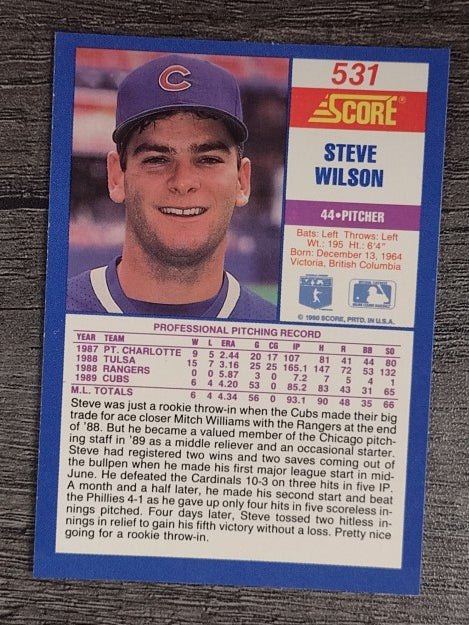 1990 Score #531 Steve Wilson