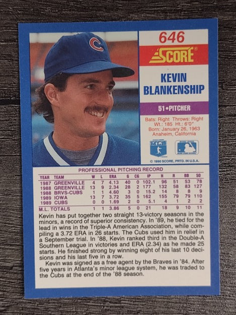 1990 Score #646 Kevin Blankenship