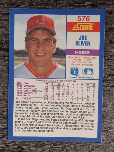 1990 Score #576 Joe Oliver