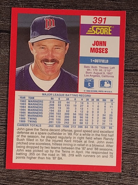 1990 Score #391 John Moses