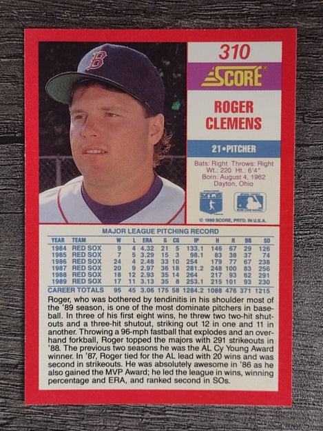 1990 Score #310 Roger Clemens