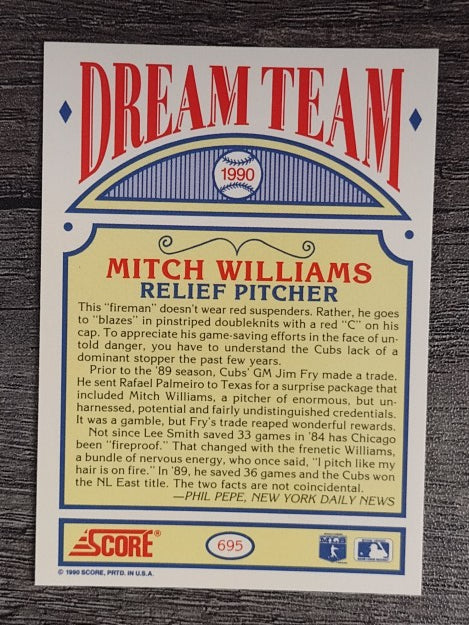 1990 Score #695 Mitch Williams DT
