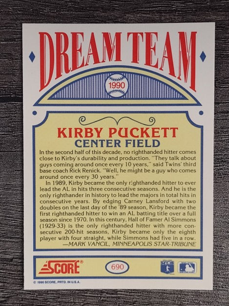 1990 Score #690 Kirby Puckett DT