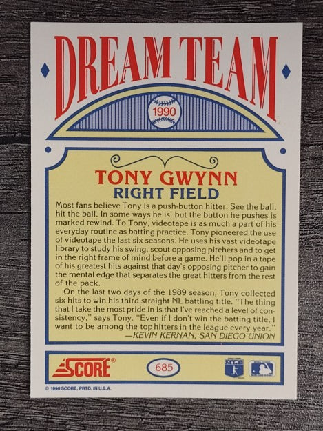 1990 Score #685 Tony Gwynn DT