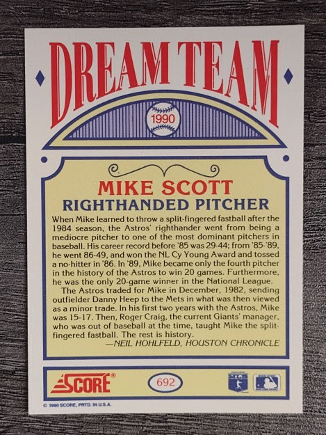 1990 Score #692 Mike Scott DT