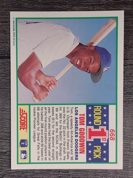 1990 Score #668 Tom Goodwin RC