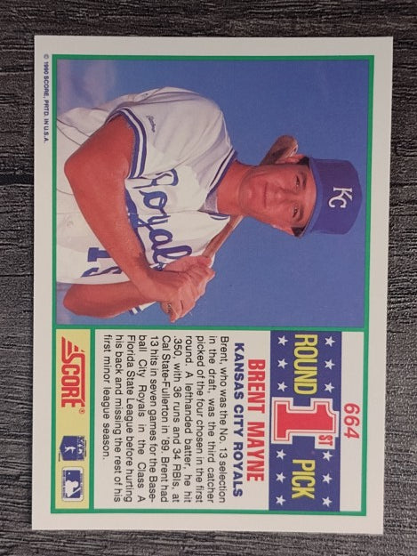 1990 Score #664 Brent Mayne DC RC