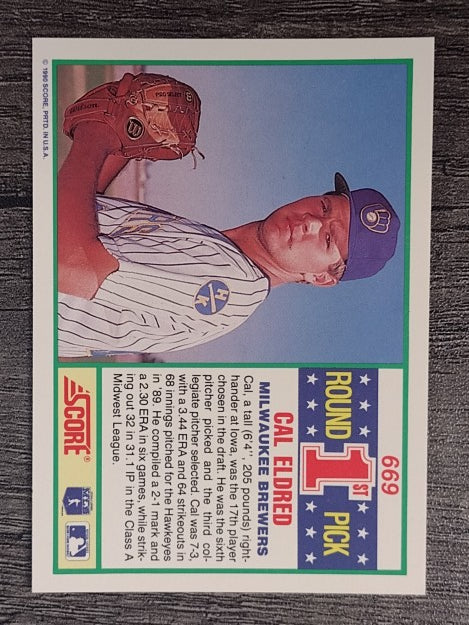 1990 Score #669 Cal Eldred RC