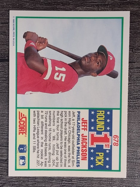 1990 Score #678 Jeff Jackson RC
