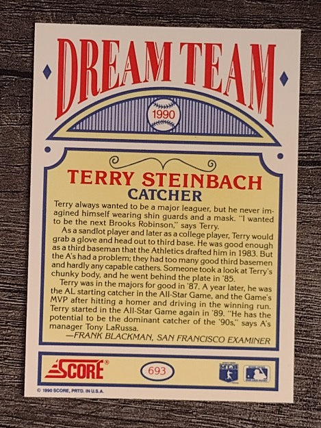 1990 Score #693A Terry Steinbach DT/ERR cathers